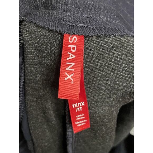 SPANX Ponte Wide‎ Leg Performance Pant Women Size 1X Petite Navy Pinstripe NWT - Picture 7 of 8